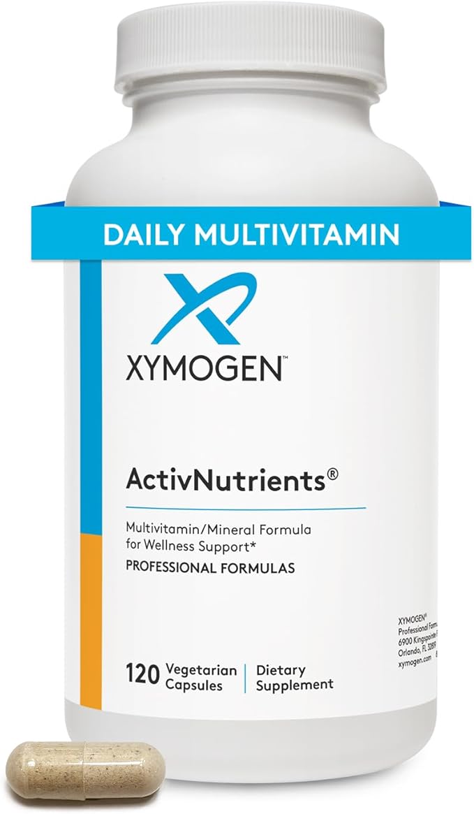 XYMOGEN ActivNutrients with Iron and Copper - Multivitamin Multimineral for Wellness, Immune, Energy and Mood Support - Chelated Minerals + Active B Vitamins with Folate (120 Capsules)