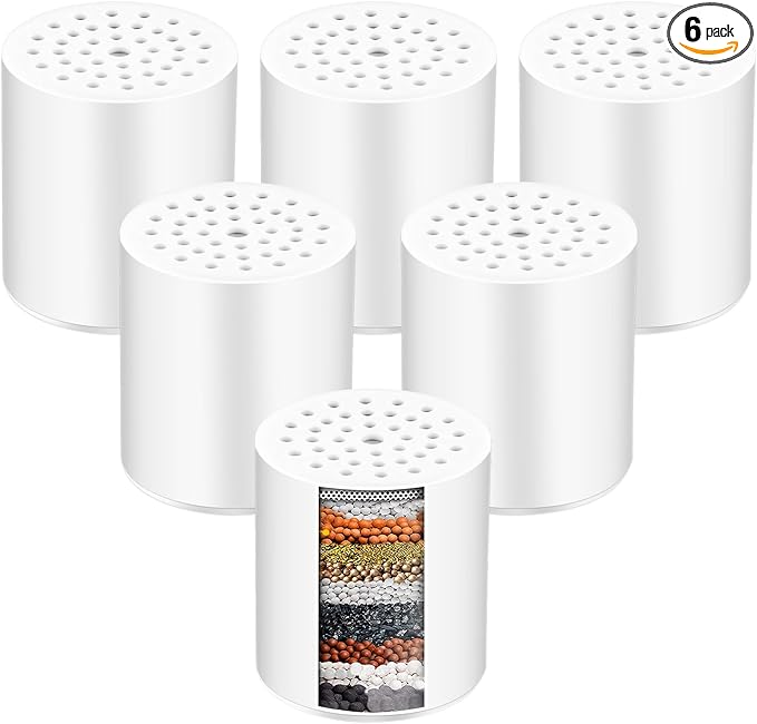 15 Stage Shower Filter,Replacement Shower Cartridge Filter with Vitamin C, Shower Head Replacement Filter for Hard Water 6 Pack by Cenipar