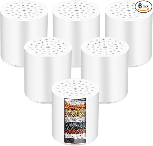 15 Stage Shower Filter,Replacement Shower Cartridge Filter with Vitamin C, Shower Head Replacement Filter for Hard Water 6 Pack by Cenipar