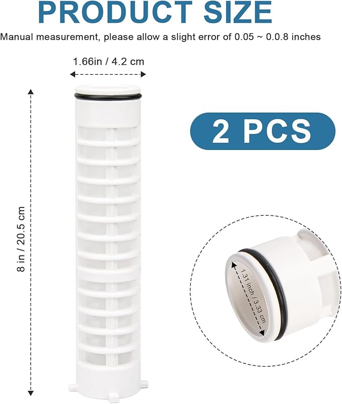 Replacement 1-1/2" 100 Mesh Spin Down Filter Screen FS1-1/2-Re for Rusco & Vu-Flow Filtration System, FS1 1/2-100 Water Filter Element Effectively Filters Sand and Silt, Well Pump Filter Screen-2 PACK