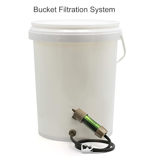Miniwell Gravity Water Filter Straw - Ultralight, Versatile Hiker Filter with Bucket Connector. Emergency Kit for Hurricane Storm Supplies