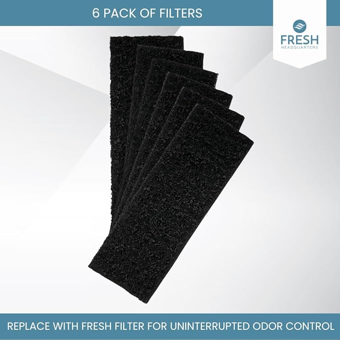 Fresh Headquarters 6Pack Activated Carbon Filters – Compatible with Litter Robot 3 Cat Litter Box – Eliminates Odors & Installs Easily - Made in USA