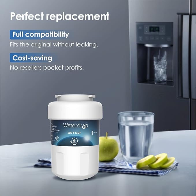 Waterdrop Ultra-Filtration Refrigerator Water Filter, Replacement for GE® SmartWater® MWF®, MWFINT, MWFP, MWFA, GWF, HDX FMG-1, GSE25GSHECSS