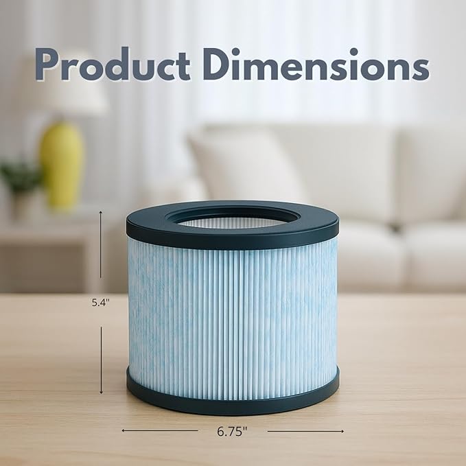 Nispira 3-in-1 True HEPA Filter Replacement Compatible with Miko Air Purifier C102 ibuki MA-01CW, MA-18, Okaysou AirMic4S, 3 Packs