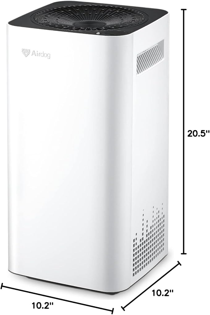 Airdog X3 Air Purifier for Bedroom with Washable Filter - TPA Technology - Up to 20X More Effective than HEPA, Remove Pet Hair, Allergies, Dust, Smoke, Odor - Whisper Quiet