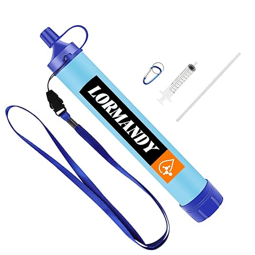 Personal Water Filter, Straw Water Purifier System, Outdoor Portable Water Filter Straw, Emergency Survival Gear for Hiking Camping Accessories Travel Fishing Emergency Preparedness