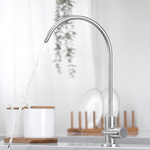RO Water Filter Faucet Non-Air-Gap Drinking Water Beverage Faucet for Reverse Osmosis Systems Water Filtration System 304 Stainless Steel (Brushed Nickel)