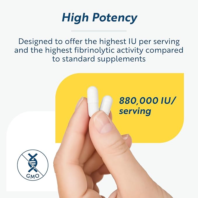 Researched Nutritionals Lumbrokinase Supplement - Enzyme Nutritional Supplements for Circulatory Support & Fibrin Balance - High-Potency 880,000 IU with Delayed Release (60 Capsules)