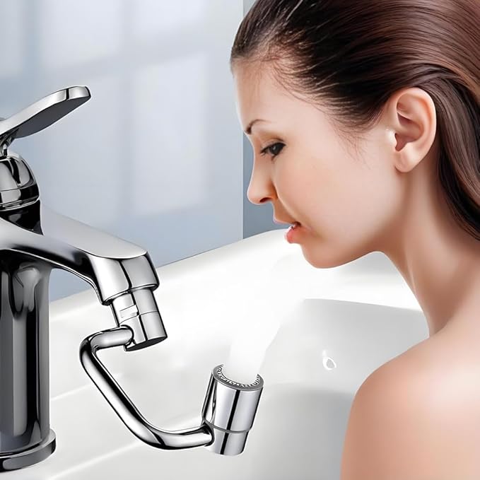 Faucet Extender, Universal Sink Faucet 1080° Rotatable Faucet Aerator Extension, 2 Mode Splash Water Filter, Swivel Robotic Arm Swivel Extension Aerator Kitchen Sink Faucet Extender (2)