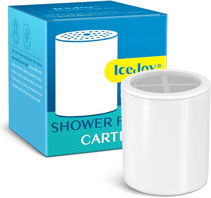 IceJoy Shower Filter Replacement Cartridge, Shower Head Filter Refill, for Hard Water Chlorine Heavy Metal, Skin Hair, Fit Any Similar Design Shower Water Filter