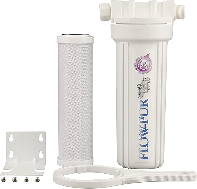 FLOW/PURWATT Watts 520021 RV/Boat Single Exterior Water Filter with Garden Hose Fittings