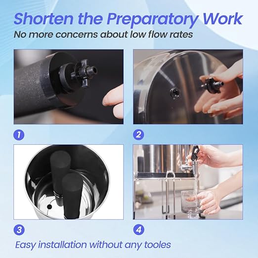 Amwater Cartridge Water Filter Compatible with Black Purification Elements Purifier Replacement Gravity System Filters,Fits BERKEY and Other Gravity Filter Systems(2 Pack