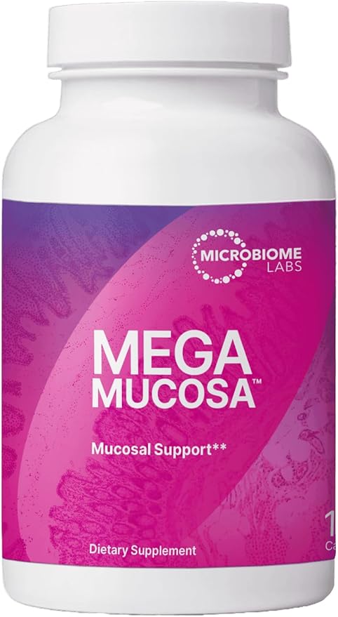 Microbiome Labs MegaMucosa - Amino Acids Supplement with Dairy-Free Immunoglobulins - Gut Health + Immune Support for Women & Men - for Complete Mucosal Support (180 Capsules)
