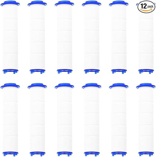 uxcell 12 Pcs Shower Head Filter 3.5 Inch PP Cotton Filter Cartridge Replacement High-Pressure Handheld Fan Shower Jet Sets