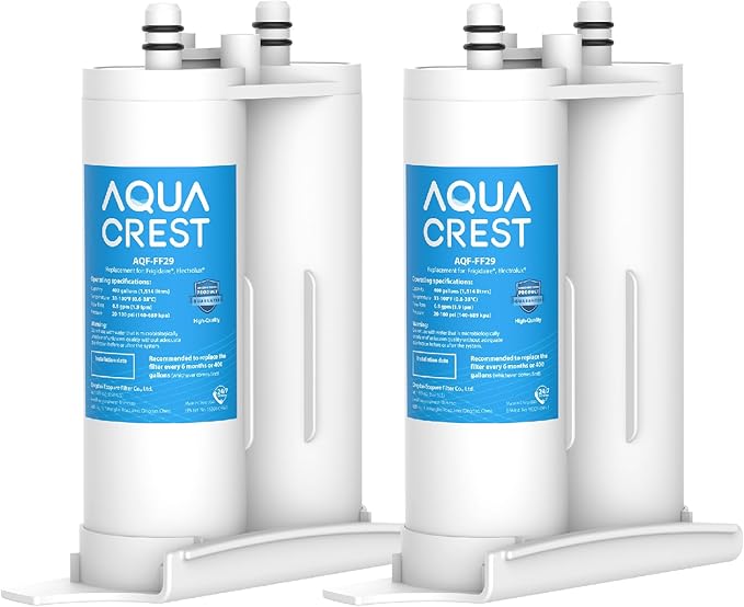 AQUA CREST Replacement for Frigidaire® & Electrolux® WF2CB®, PureSource2®, NGFC 2000, FC100, 1004-42-FA, Kenmore 9916, 469911, 469916 Refrigerator Water Filter, 2 Filters