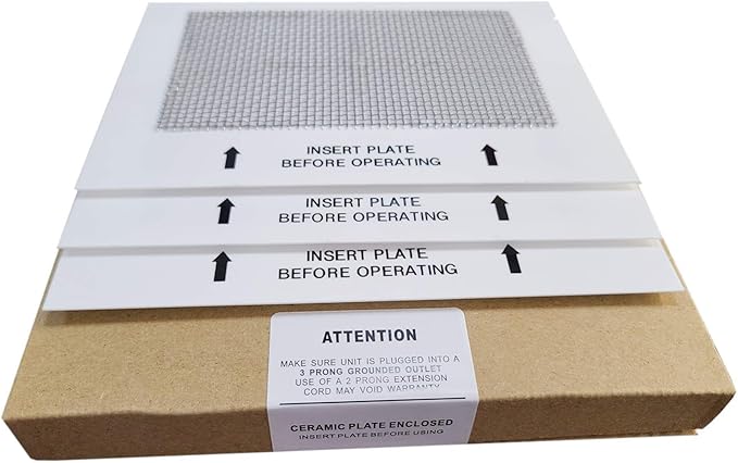 Universal Ceramic Ozone Plates for Generic Ozone Generators Washable Purification Air Purifier, 6.5" x 4.5" Inches Replacement Ozone Plates (3 Pack)