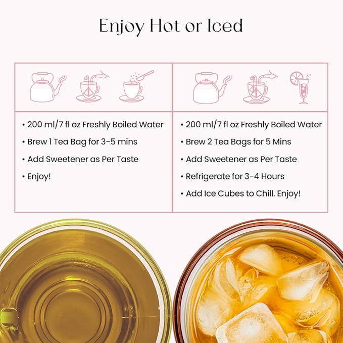 Blendart Blossom Blush Rose White Tea Bags Delicate Caffeinated Tea Made from Fresh Leaves. Natural Premium White Tea Bags -50 Pyramid Tea Bags