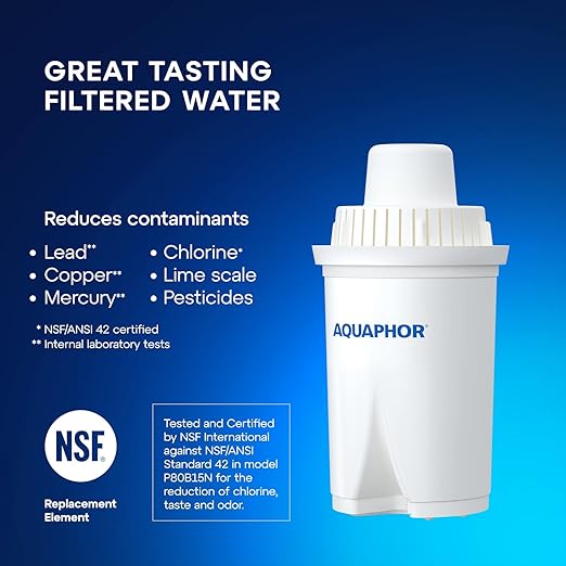 AQUAPHOR Water Filter Pitcher Ideal 7 Cup with 3 x B15 Filters - Black