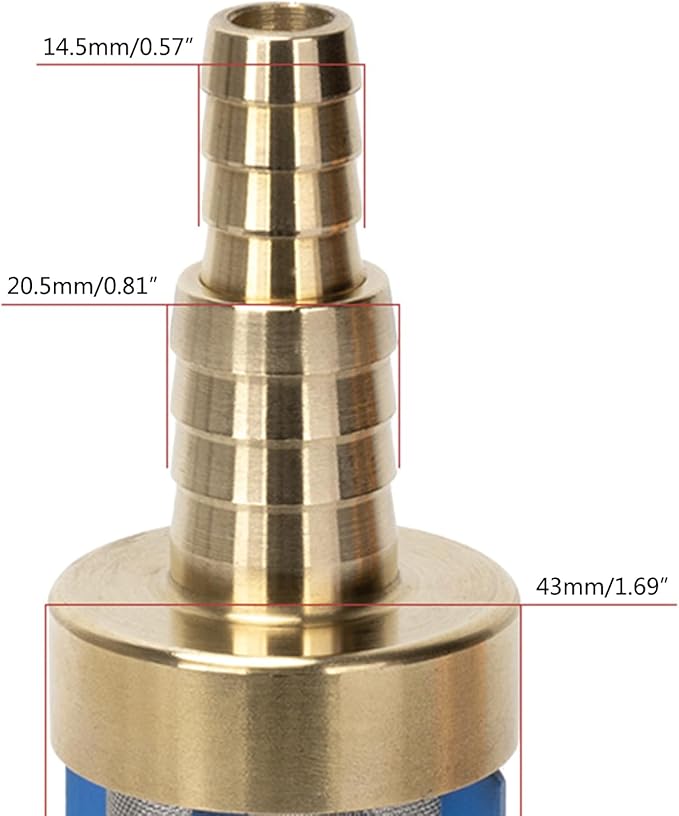 3/4" 1/2Inch Metal Heavy Duty Hose Water Suction Strainer Pickup Filter Fit For Pressure Washers For Sucking Water Water Pump Strainer Heavy Duty Suction Filter Water Pump Cleaning Filter