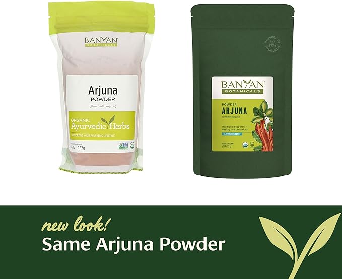 Banyan Botanicals Arjuna Bark Powder – Organic Arjuna (Terminalia Arjuna) – Natural Herbal Heart Health Supplement and Rejuvenating Tonic* – ½ lb. – Non-GMO Sustainably Sourced Vegan