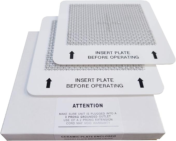 Universal Ceramic Ozone Plates for Generic Ozone Generators Washable Purification Air Purifier, 4.5" x 4.5" Inches Replacement Ozone Plates (2Pack)
