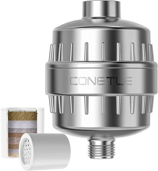 Heavy Duty Shower Filter, Shower Head Filter For Hard Water With High Output Kdf55 & Vitamin C, Chlorine & Heavy Metals Reduction System - 2 Replacement Cartridges, Suitable For Sensitive Skin