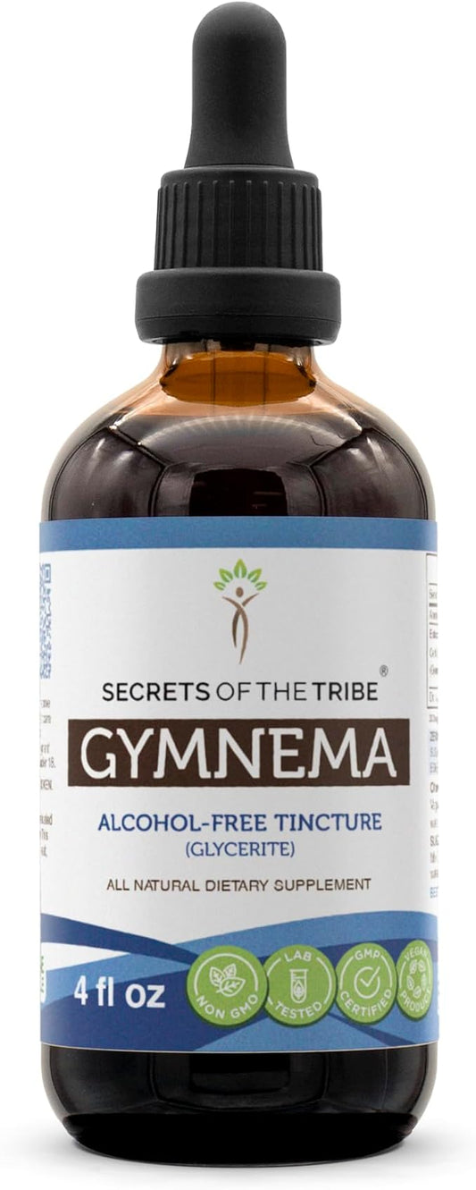Secrets of the Tribe Gymnema Tincture Alcohol-Free Liquid Extract, Gymnema Sylvestre Dried Leaf (4 FL OZ)