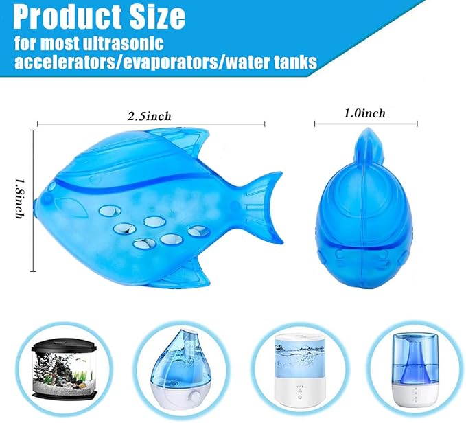 12PCS Universal Humidifier Tank Cleaner,Humidifier Cleaning Fish for Humidifiers & Fish Tanks, Purifies Water, Eliminates White Dust and Odor, Prevents Hard Water Build-Up