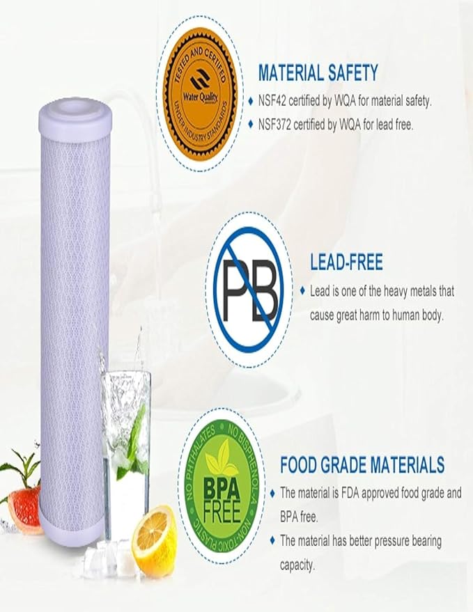 CFS – 32 Pack Carbon Block Water Filter Cartridge Compatible with Flow-Pur 8, WCBCS-975-RV Models – Removes Bad Taste and Odor – Whole House Replacement Filter Cartridge – 10“ x 2.5”