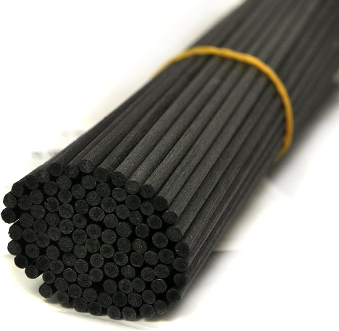 100 Pieces Fiber Reed Diffuser Replacement Refill Sticks (10" x 3mm, Black)
