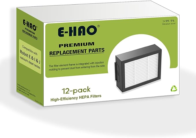 12 Pack Vacuum HEPA Filters Replacement for iRobot Roomba i & j & e Series, Vacuum Filter Accessories Parts for i1+/i2+/i3+/i4+/i5+/i6+/i7+/i8+/j5+/j6+/j7+/j8+/j9+/e5/e6/e7