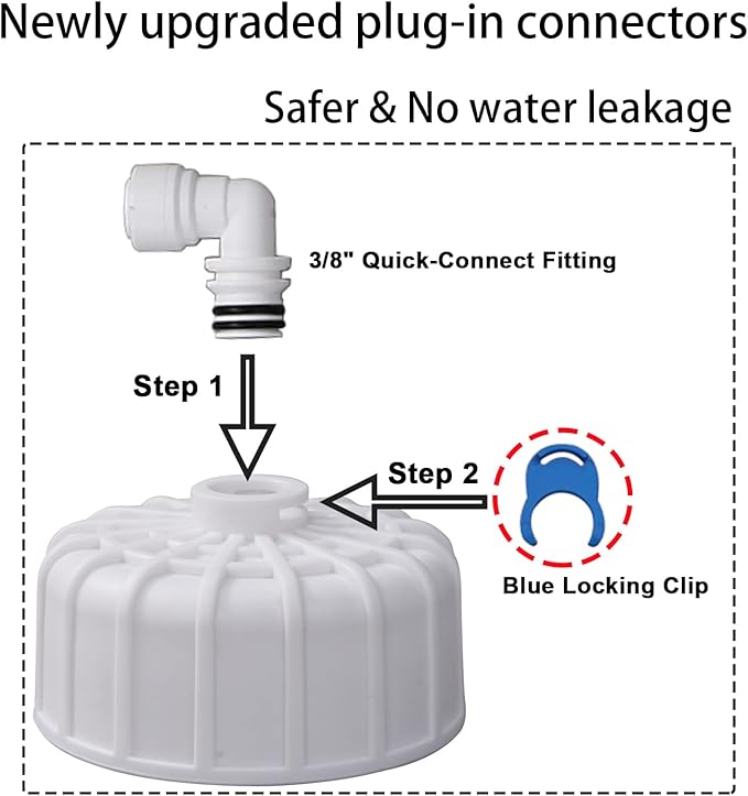 HUINING 3012 RO Membrane Housing with 3/8 1/4 Quick Connector,Wrench Set for 200/300/400/500 GPD (2812/3012) Residential Reverse Osmosis Membrane Water Filter Home Drinking Water Filtration System