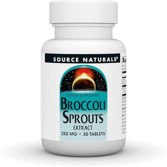Source Naturals Broccoli Sprouts Extract, Sprouted Broccoli Extract Blend, 250 mg - 30 Tablets