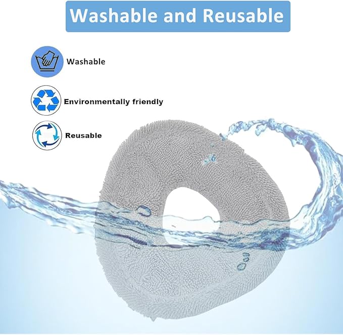 8 Pack Replacement Mop Pads Compatible with Narwal Freo X Z Ultra Z10 Freo Pro J3 J4 YJCC012 YJCC015 Microfiber Resuable Mop Cloth Robot Vacuum Cleaner Accessories, White and Grey