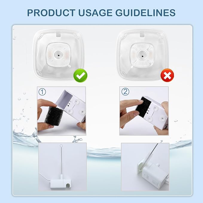 22 Pack(10 Replacement Filters+10 Pre-Filter Sponges+2 Brushes) Cat Water Fountain Filters Replacement,Compatible with VEKEN 67oz/2L,95oz/2.5L,135oz/4L Automatic Pet Fountain Cat Water Dispenser