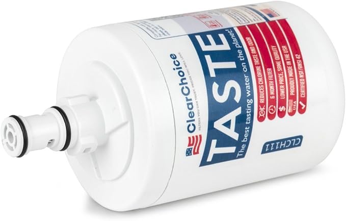 Clear Choice Taste Filter Replacement for Whirlpool 8171413 WFI-NL200 Filter Compatible with 2204324 2204326 2206039 2206048 Refrigerator Water Filter, NSF/ANSI 42, Box of 3, Made in the USA
