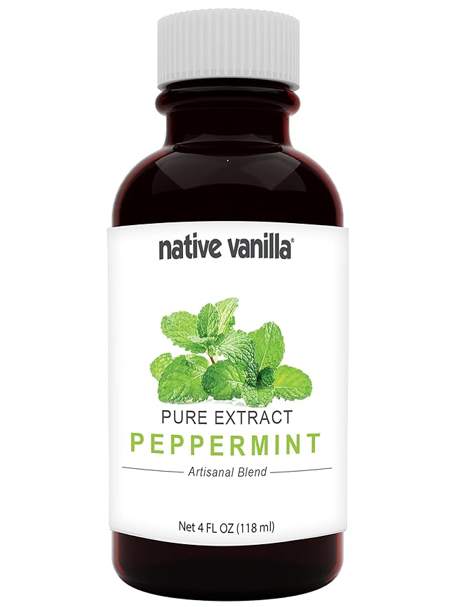 Native Vanilla - Pure Peppermint Extract - 4 Fl Oz - Pure Flavors and Extracts - Perfect for Cooking, Baking, and Dessert Crafting