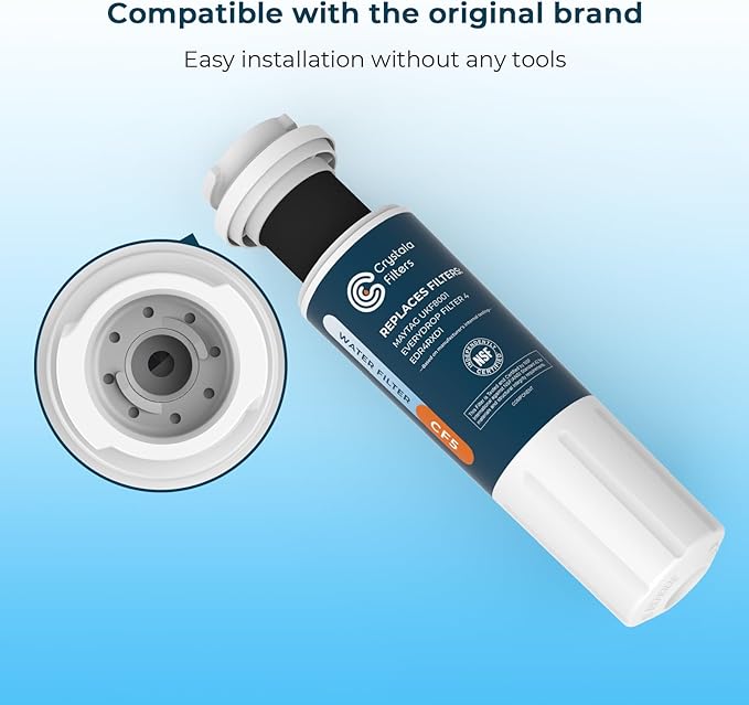 Crystala Filters UKF8001 Compatible with Everydrop Filter 4, EDR4RXD1, Whirlpool Refrigerator Water Filter 4, 4396395, Maytag UKF8001AXX, UKF8001AXX-750, 46-9006, Puriclean II, PH21500, Pack of 3