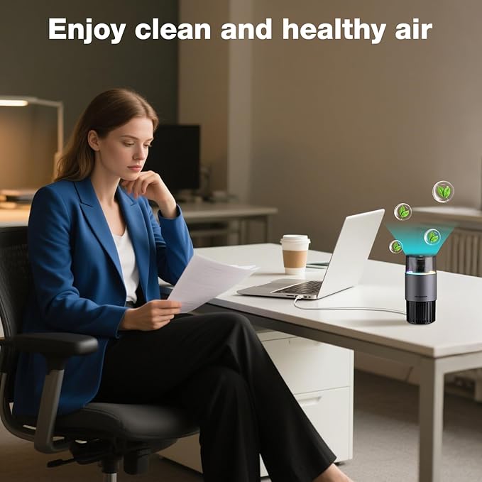 Portable HEPA Air Purifier with negative ion Purification, for Car, Truck, RV/Camper, for Smoke,Pet Dander, Dust, Pollutants for Clean Air