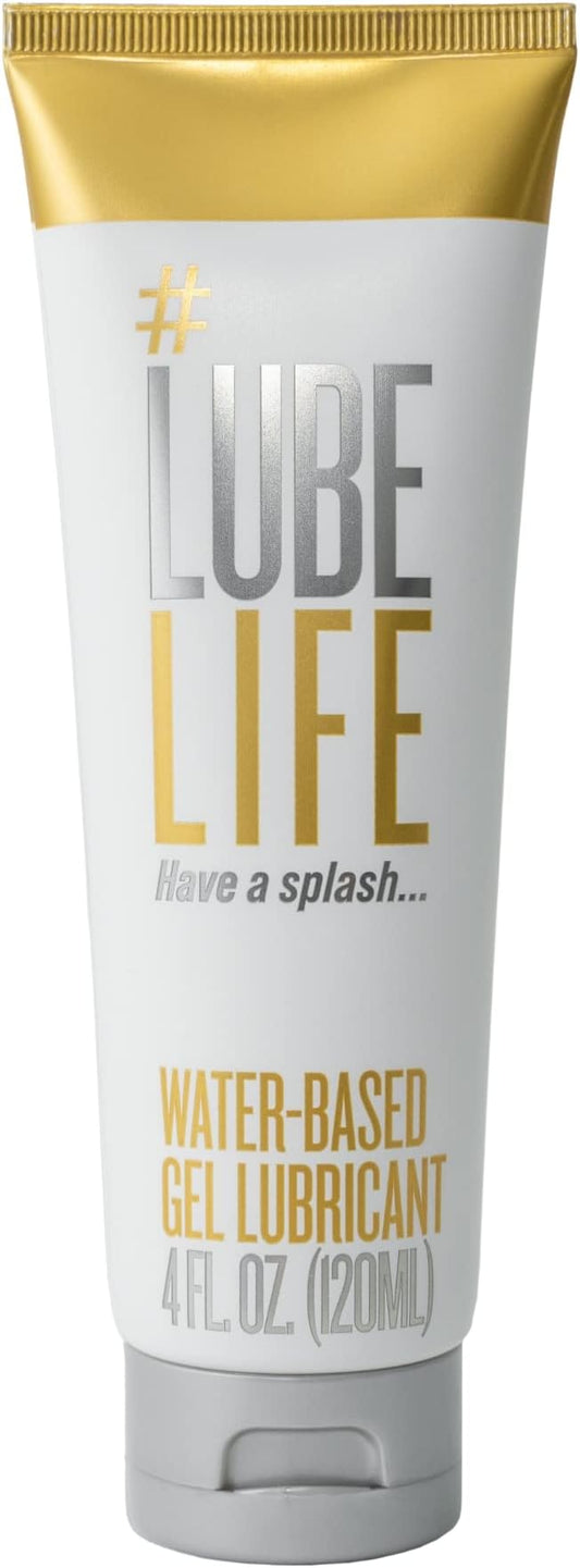 LubeLife Thick Water Based Lube – Gel Personal Lubricant for Men, Women & Couples – Non-Drip Jelly Texture, Toy & Condom Safe, Travel Size, 4 Fl Oz