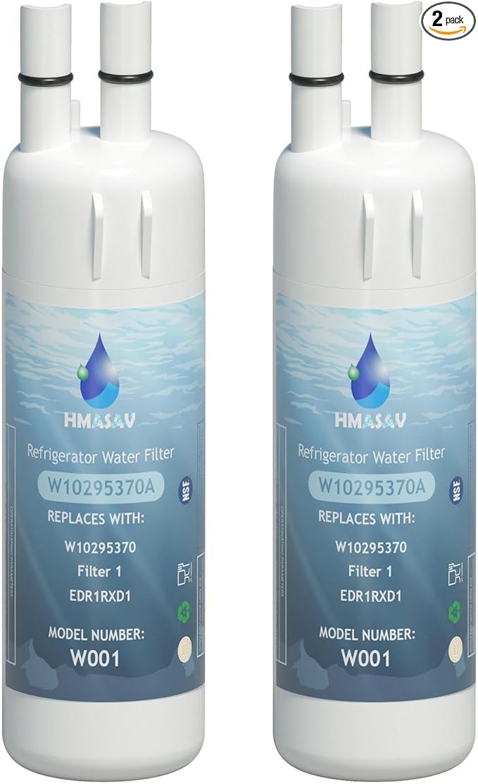 W10295370A Water Filter Replacement, Compatible with Everydrop Filter 1, Whirlpool EDR1RXD1, EDR1RXD1B, W10295370, WHR1RXD1, KAD1RXD1, P4RFKB2, P8RFWB2L, 46-9930, 46-9081 2PACK