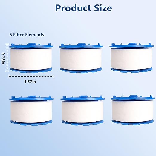 6 Pcs Sink Water Filter Elements, Universal Sink Faucet Filter Elements, Sink Faucet Filter Removes Hard Water, Water Filtration & Softeners, Faucet Sprayer Attachment(Faucet Not Included)