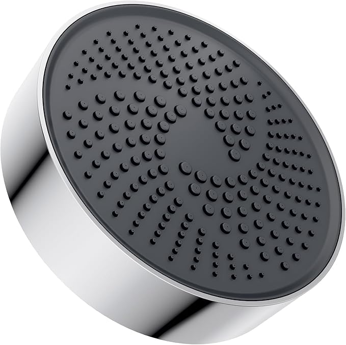 AULEEND，high pressure shower heads，with Anti-Clog Rubber Jets - 360° Rotation Adjustable Shower Head -7.87inches (Chrome)