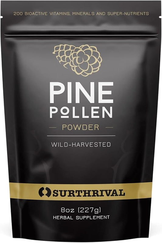 Surthrival: Pine Pollen Powder (8 oz), Wild Harvested, Energy & Endurance Restoration
