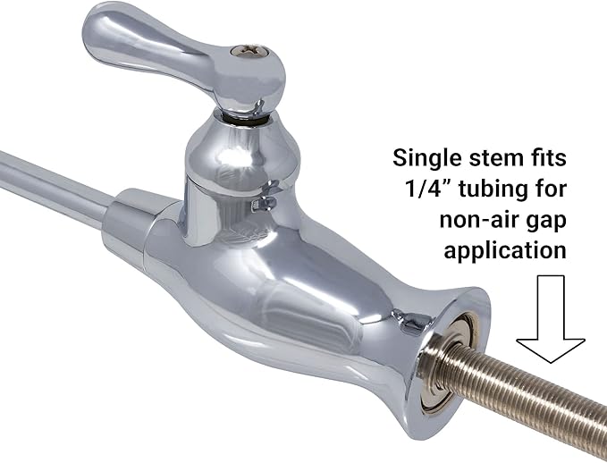 Reverse Osmosis Faucet Drinking Water Filtration System - Non Air Gap, Vase Style with Wrench (Chrome)
