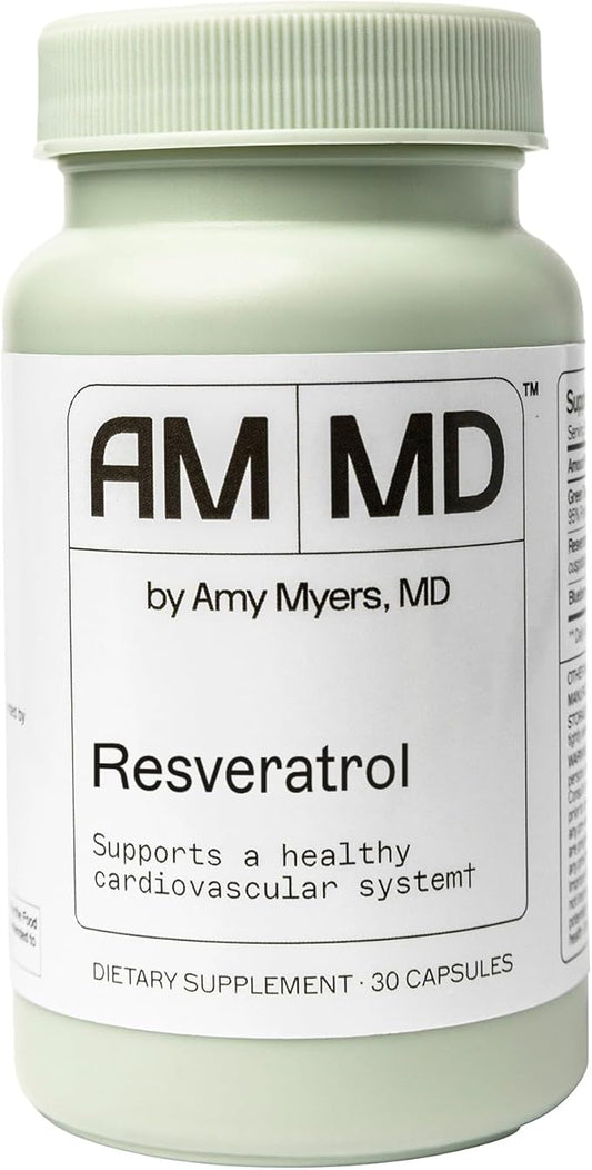 Amy Myers MD Resveratrol Supplement - Supports Cellular Health, Antioxidant Defense & Healthy Aging - Red Wine Extract - Gluten-Free - 60 Capsules (30 Servings)