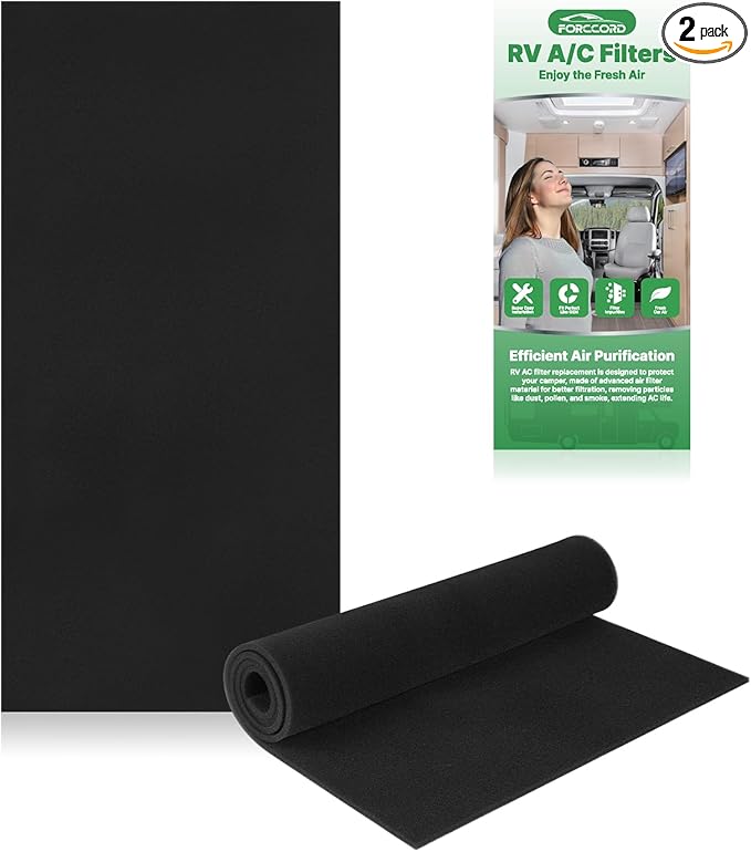 2-PACK RV A/C Filter 16 x 40 x 1/4 Inches Can Cut to Fit RV Air Conditioner Replacement for Motorhome Travel, Travel Trailers, Camper RV Air Conditioner Replacement Filters