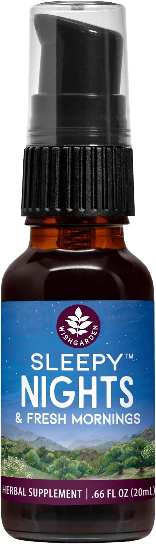WishGarden Herbs Sleepy Nights & Fresh Mornings - All-Natural Herbal Sleep Aid Tincture, Organic Sleep Supplement w/Passionflower, Hops & Scullcap, Supports Deep Sleep & Healthy Sleep Cycles, .66oz