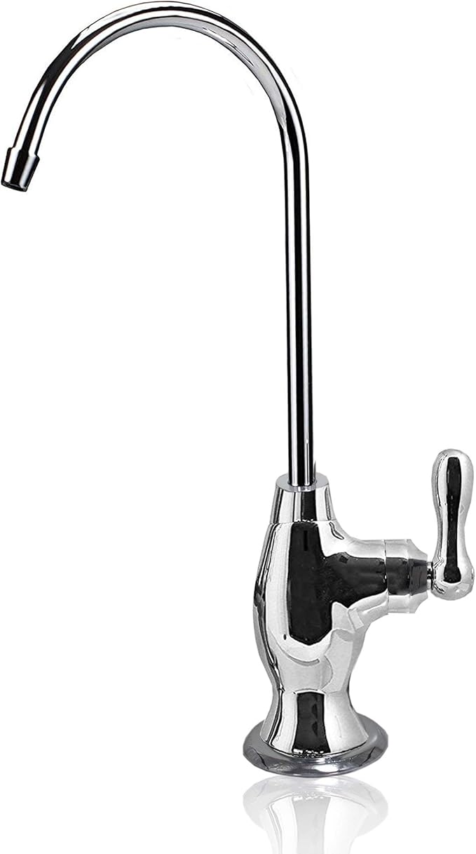 NU Aqua Heavy Duty Reverse Osmosis Drinking Water Faucet – Kitchen Bar Sink Spout with 1/4” Connection (Coke Bottle, Chrome)