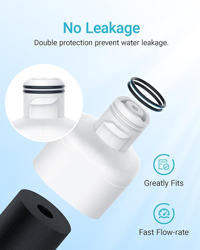 AQUA CREST DA97-17376B Replacement for Samsung DA97-08006C, HAF-QIN/EXP, RS27T5200SR, RF28T5001SR, RF24R7201SR, RF28R6201SR, AQF-FF45, Refrigerator Water Filter (Pack of 2)